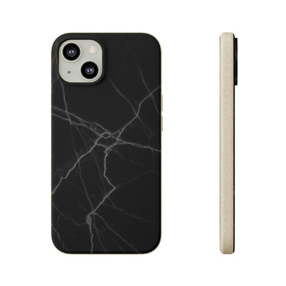 Biodegradeable iPhone Case Earth Friendly Android Phone Case-BLACK MARBLE | Biocase-iPhone 13-PhoneCaseBoss-Phone-Best-Phone-Cases