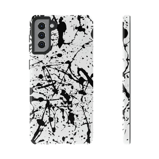 Phone Case-BLACK SPLATTER | Tough-Samsung Galaxy S21 Plus-Glossy-PhoneCaseBoss-Phone-Best-Phone-Cases