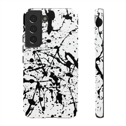 Phone Case-BLACK SPLATTER | Tough-Samsung Galaxy S22-Glossy-PhoneCaseBoss-Phone-Best-Phone-Cases