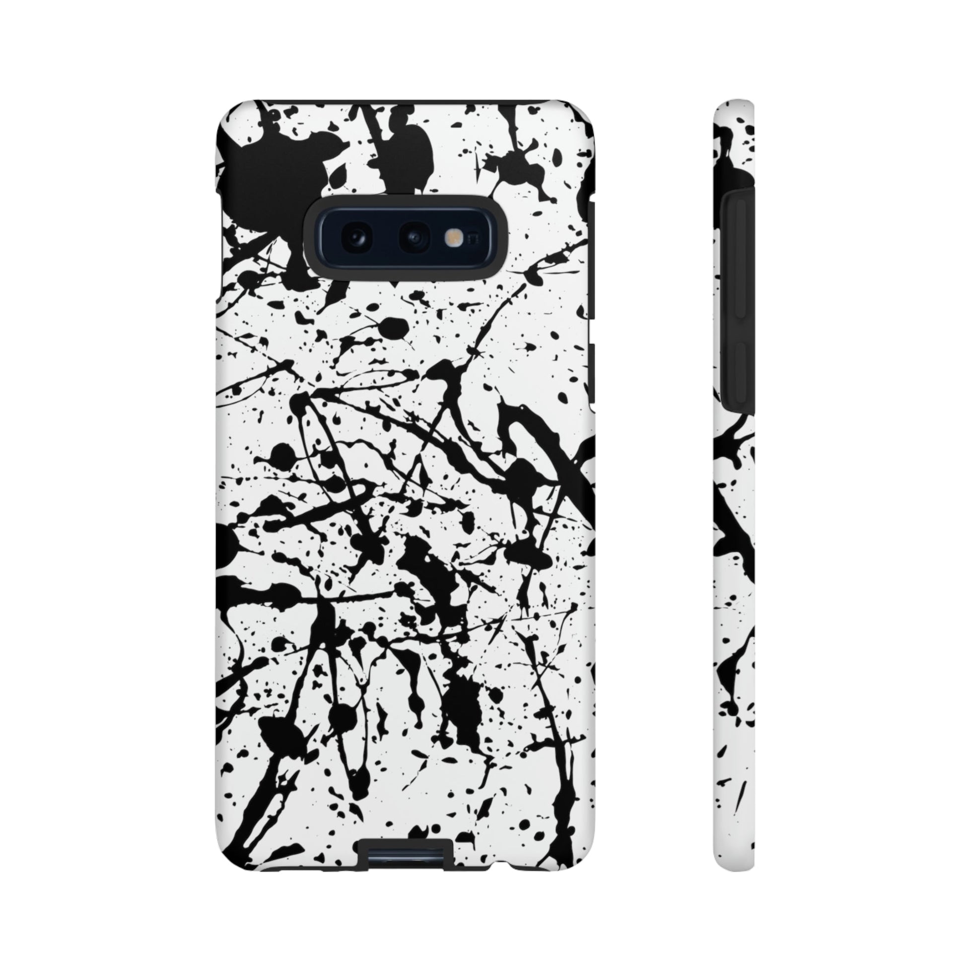 Phone Case-BLACK SPLATTER | Tough-Samsung Galaxy S10E-Matte-PhoneCaseBoss-Phone-Best-Phone-Cases