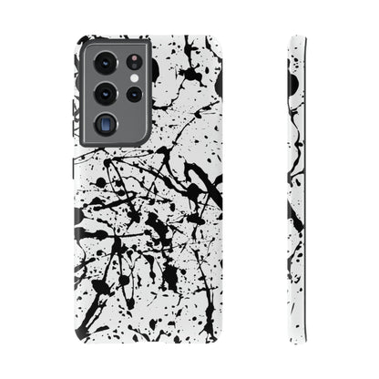 Phone Case-BLACK SPLATTER | Tough-Samsung Galaxy S21 Ultra-Glossy-PhoneCaseBoss-Phone-Best-Phone-Cases