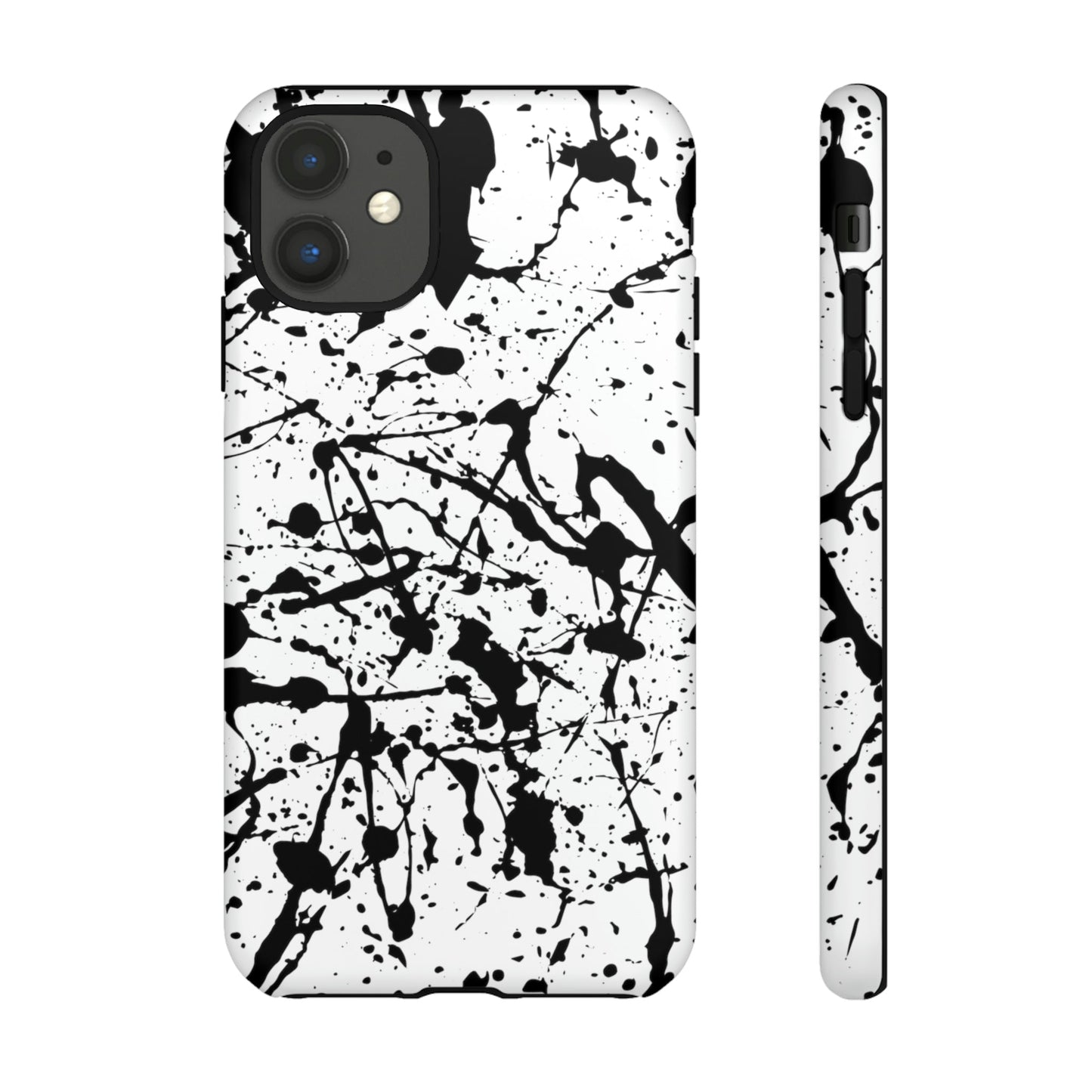 Phone Case-BLACK SPLATTER | Tough-iPhone 11-Matte-PhoneCaseBoss-Phone-Best-Phone-Cases