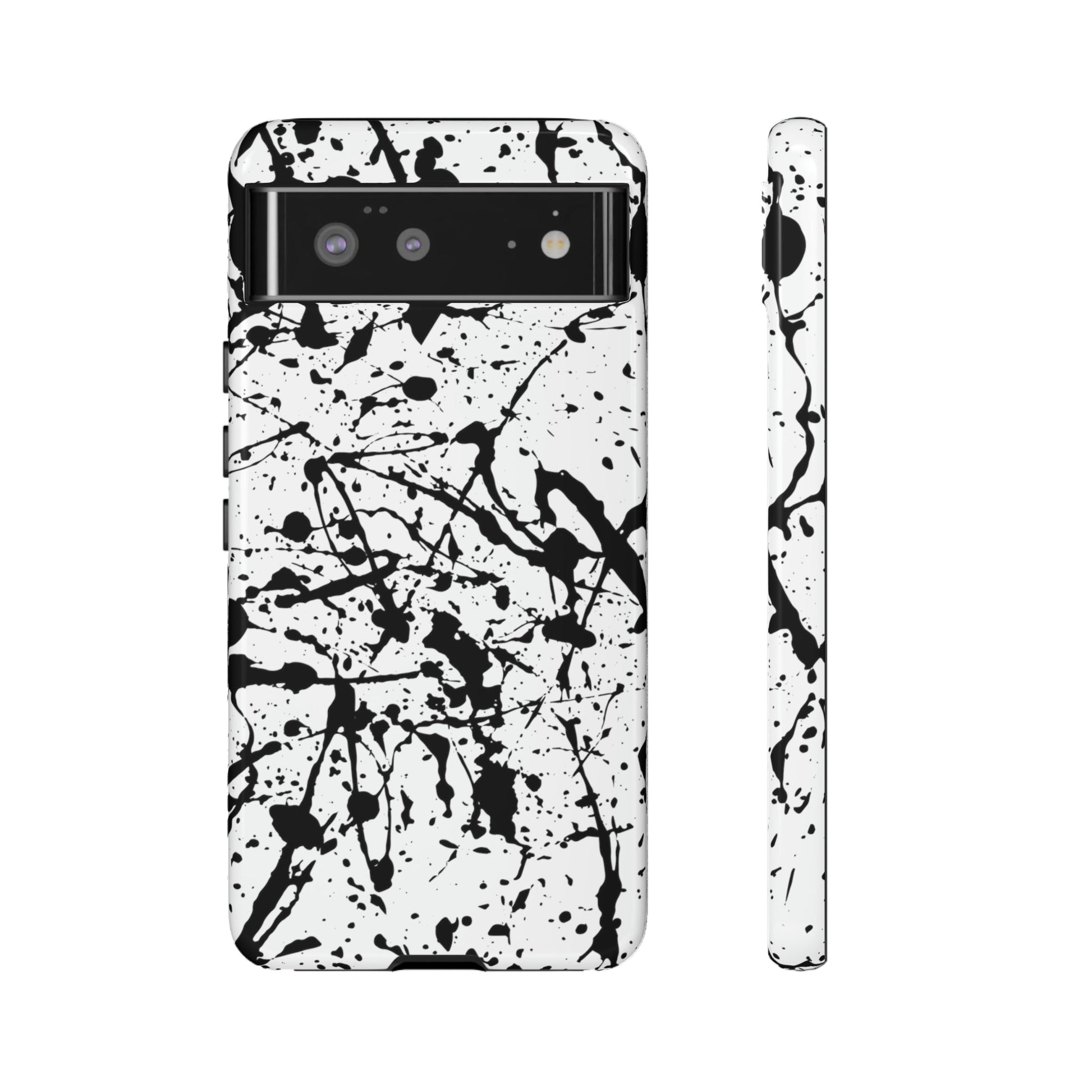 Phone Case-BLACK SPLATTER | Tough-Google Pixel 6-Glossy-PhoneCaseBoss-Phone-Best-Phone-Cases