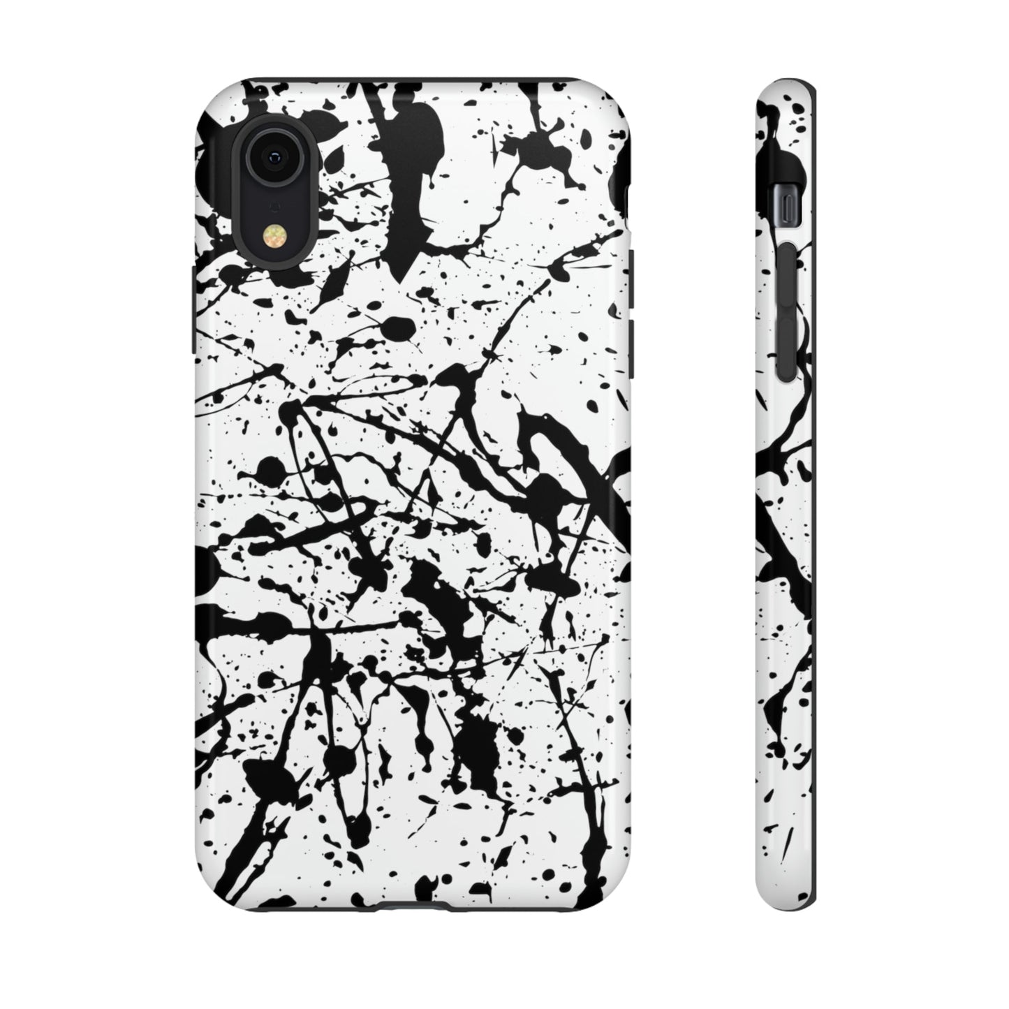 Phone Case-BLACK SPLATTER | Tough-iPhone XR-Glossy-PhoneCaseBoss-Phone-Best-Phone-Cases