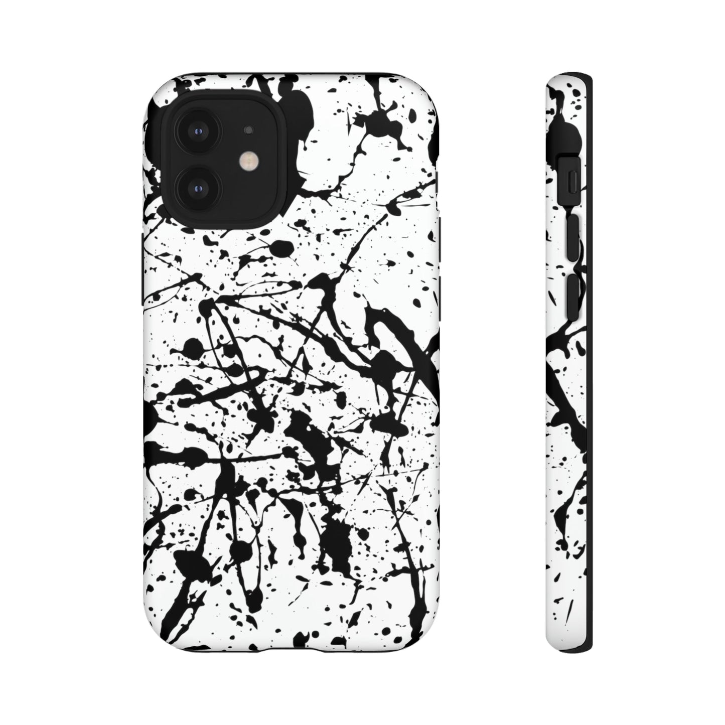 Phone Case-BLACK SPLATTER | Tough-iPhone 12 Mini-Matte-PhoneCaseBoss-Phone-Best-Phone-Cases