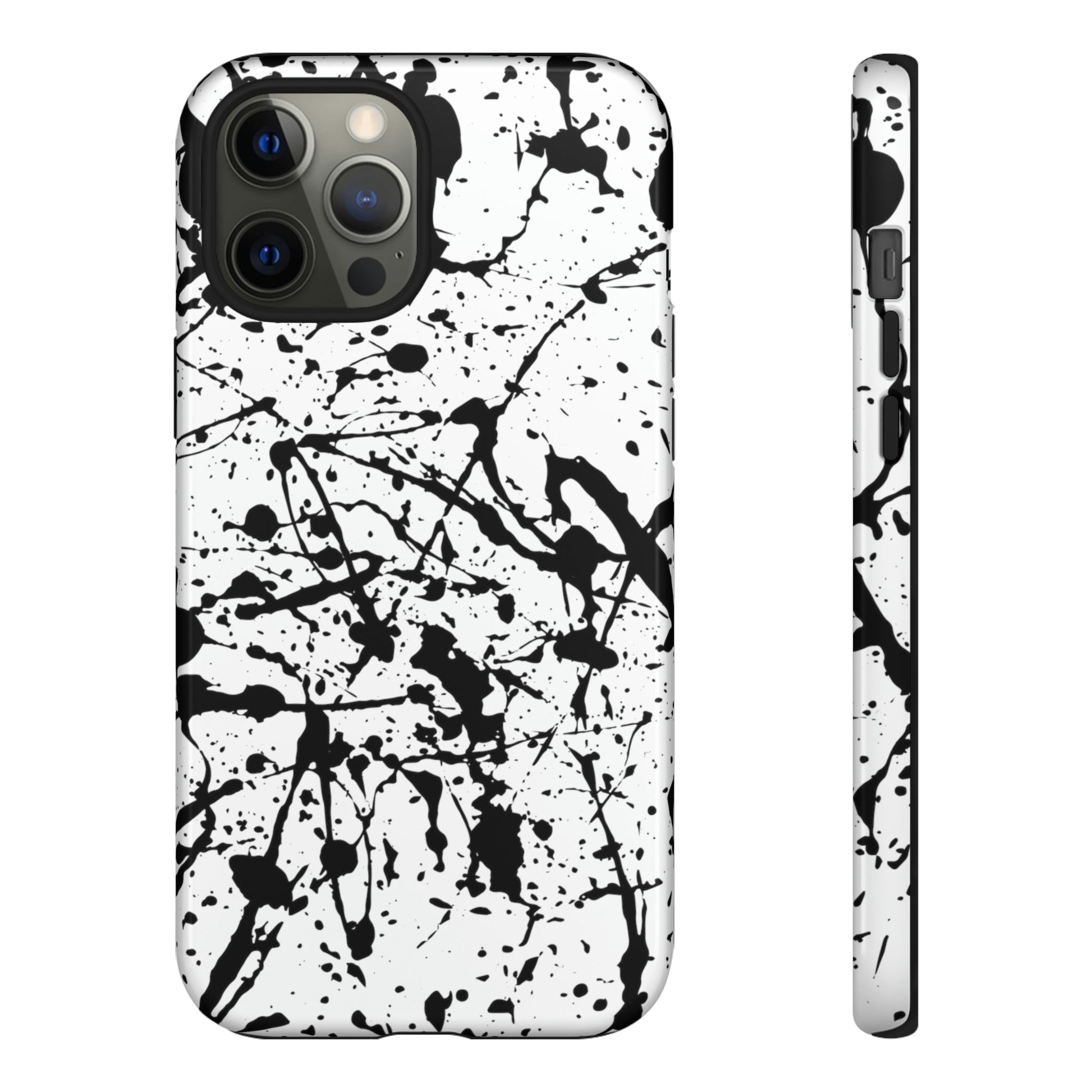 Phone Case-BLACK SPLATTER | Tough-iPhone 12 Pro Max-Glossy-PhoneCaseBoss-Phone-Best-Phone-Cases