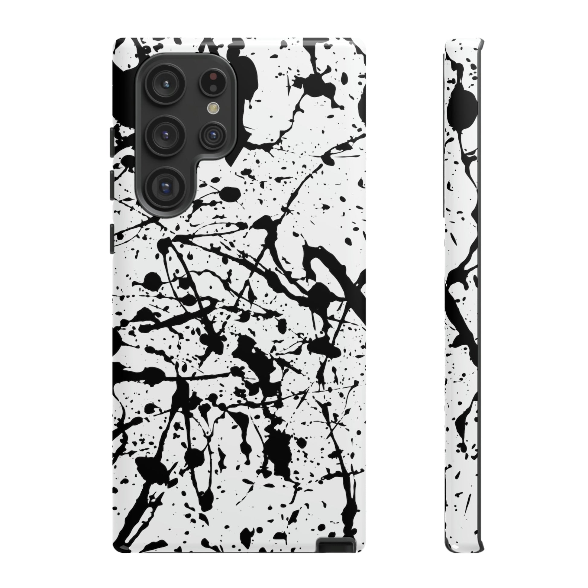 Phone Case-BLACK SPLATTER | Tough-Samsung Galaxy S22 Ultra-Glossy-PhoneCaseBoss-Phone-Best-Phone-Cases