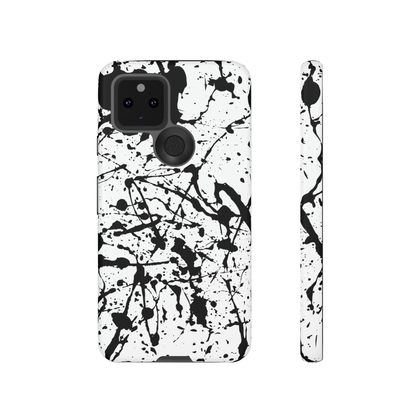 Phone Case-BLACK SPLATTER | Tough-Google Pixel 5 5G-Matte-PhoneCaseBoss-Phone-Best-Phone-Cases