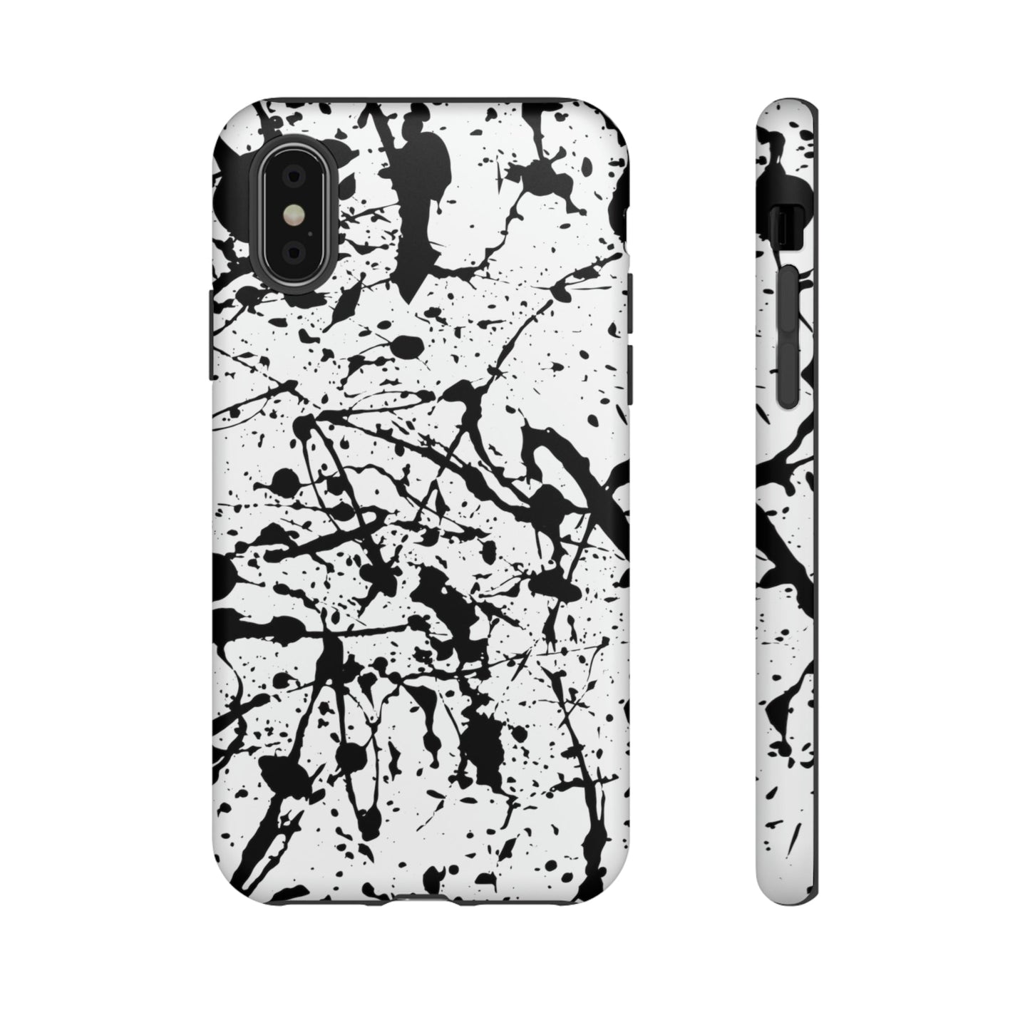 Phone Case-BLACK SPLATTER | Tough-iPhone XS-Matte-PhoneCaseBoss-Phone-Best-Phone-Cases