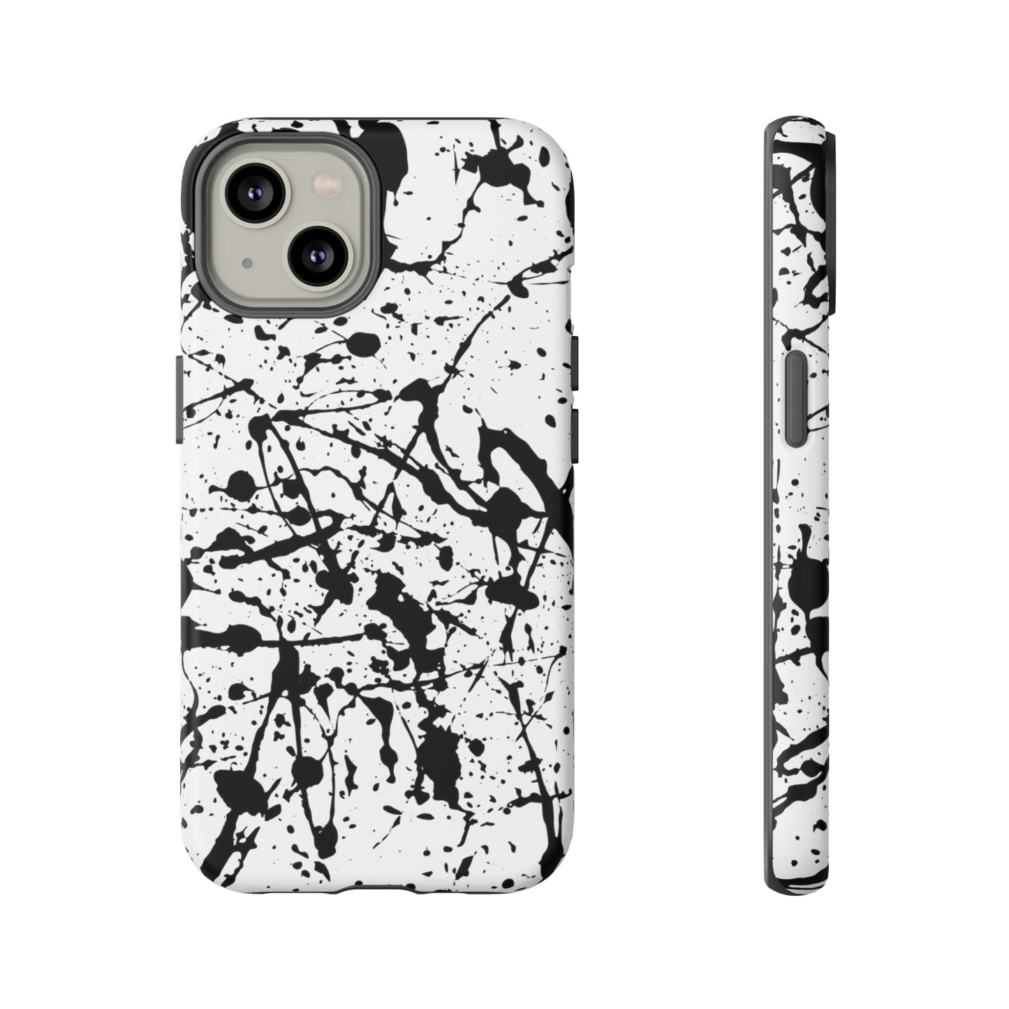 Phone Case-BLACK SPLATTER | Tough-iPhone 14-Matte-PhoneCaseBoss-Phone-Best-Phone-Cases