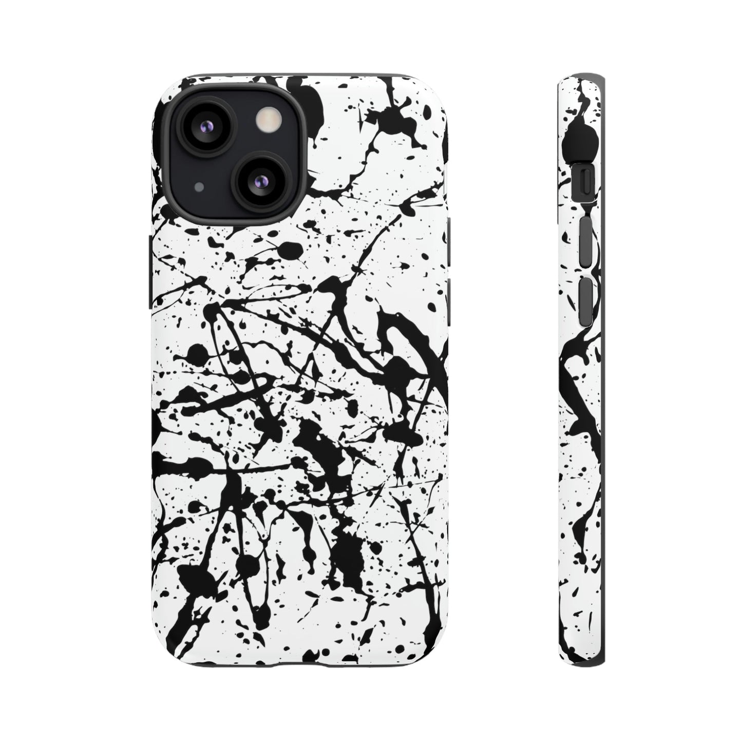 Phone Case-BLACK SPLATTER | Tough-iPhone 13 Mini-Matte-PhoneCaseBoss-Phone-Best-Phone-Cases