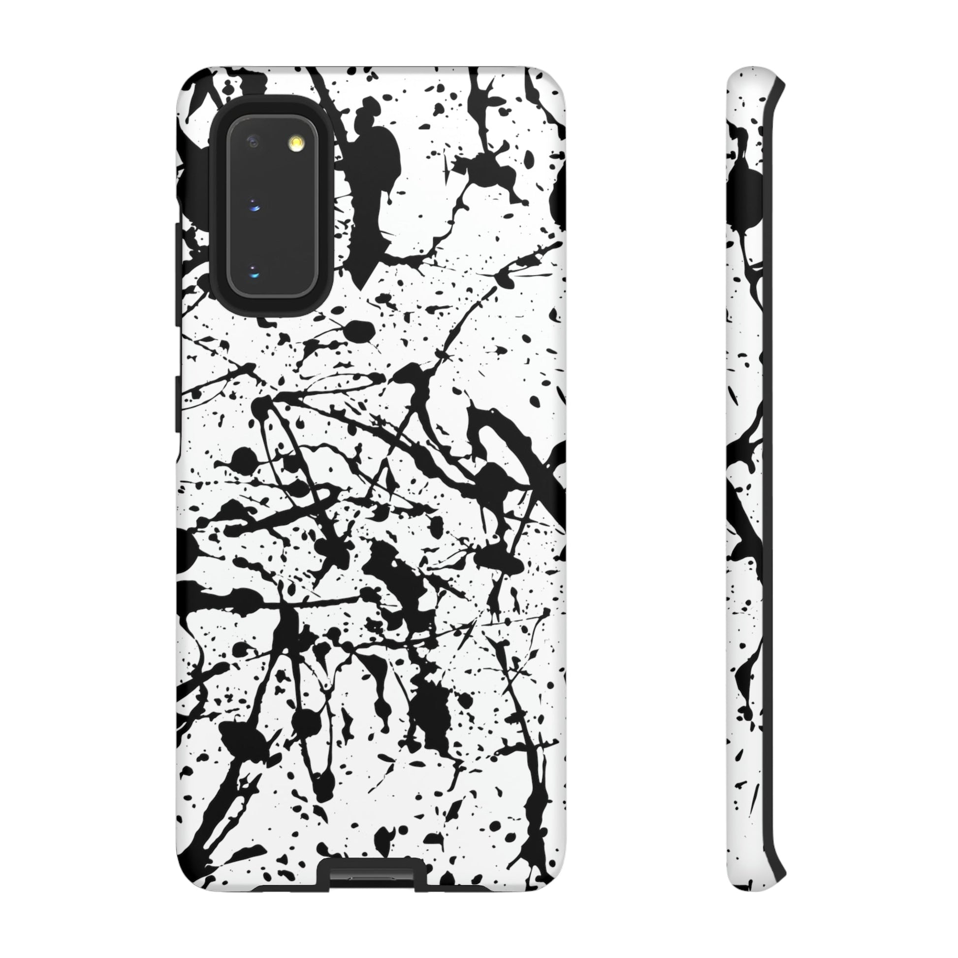 Phone Case-BLACK SPLATTER | Tough-Samsung Galaxy S20-Matte-PhoneCaseBoss-Phone-Best-Phone-Cases