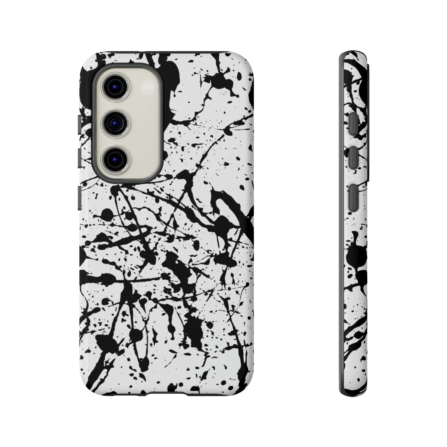 Phone Case-BLACK SPLATTER | Tough-Samsung Galaxy S23-Glossy-PhoneCaseBoss-Phone-Best-Phone-Cases