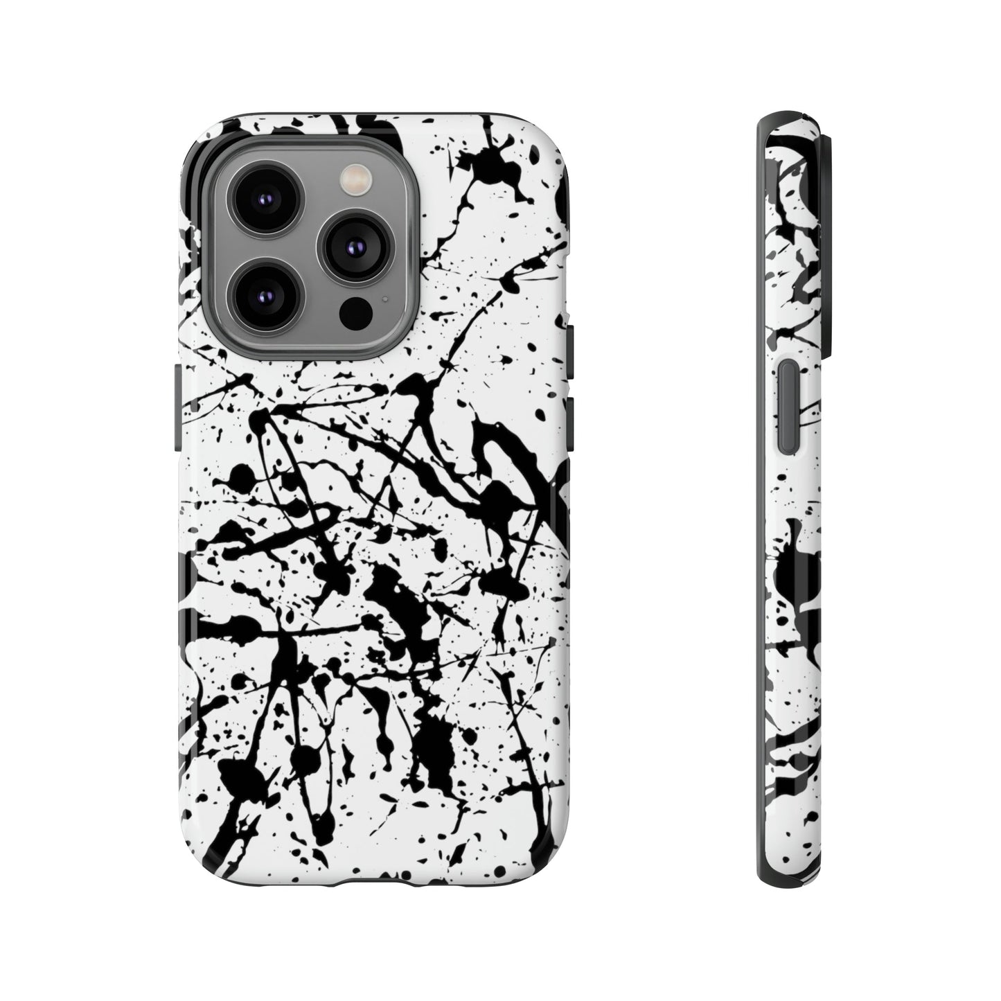 Phone Case-BLACK SPLATTER | Tough-iPhone 14 Pro-Glossy-PhoneCaseBoss-Phone-Best-Phone-Cases