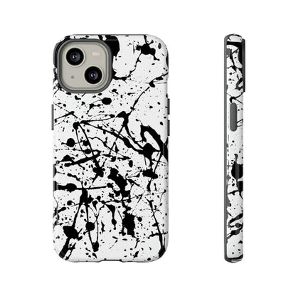 Phone Case-BLACK SPLATTER | Tough-iPhone 14-Glossy-PhoneCaseBoss-Phone-Best-Phone-Cases