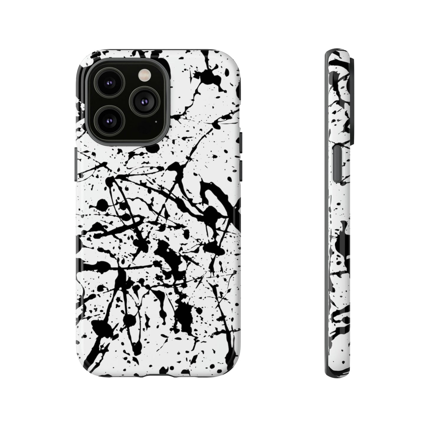 Phone Case-BLACK SPLATTER | Tough-iPhone 14 Pro Max-Glossy-PhoneCaseBoss-Phone-Best-Phone-Cases