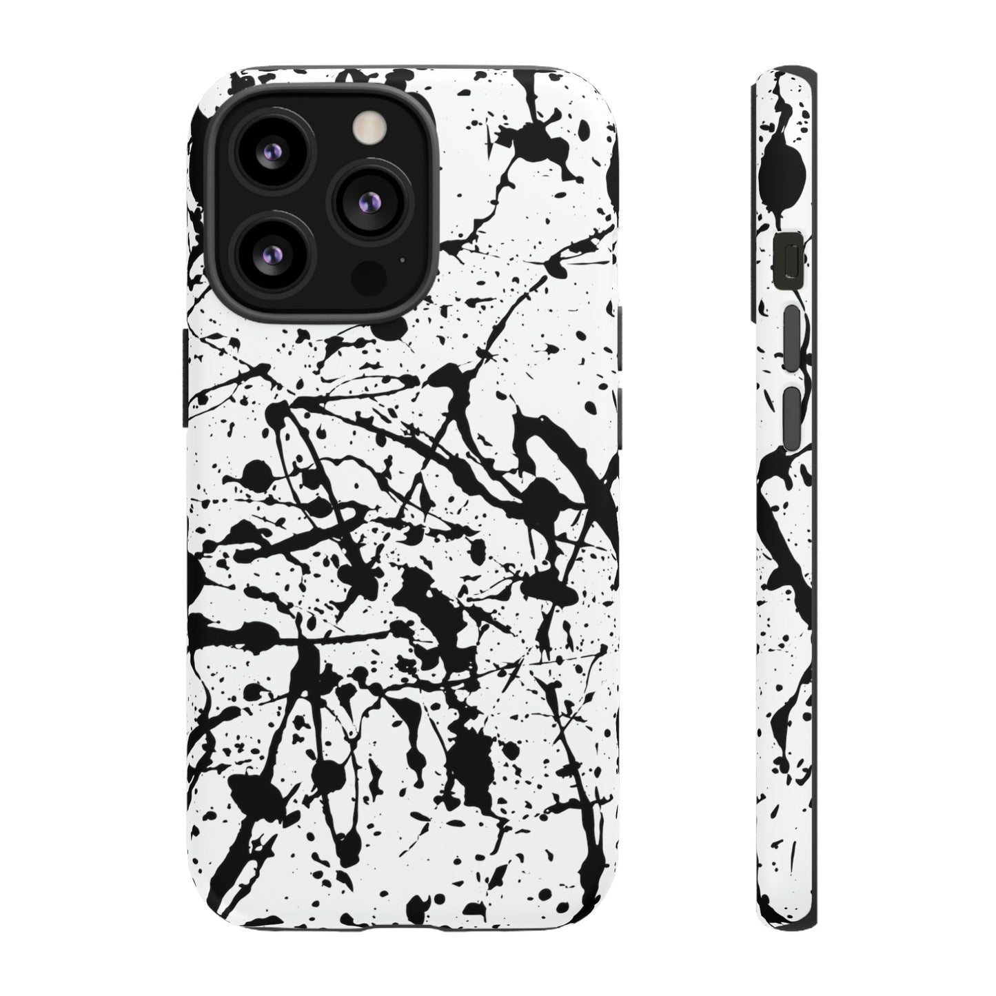 Phone Case-BLACK SPLATTER | Tough-iPhone 13 Pro-Matte-PhoneCaseBoss-Phone-Best-Phone-Cases