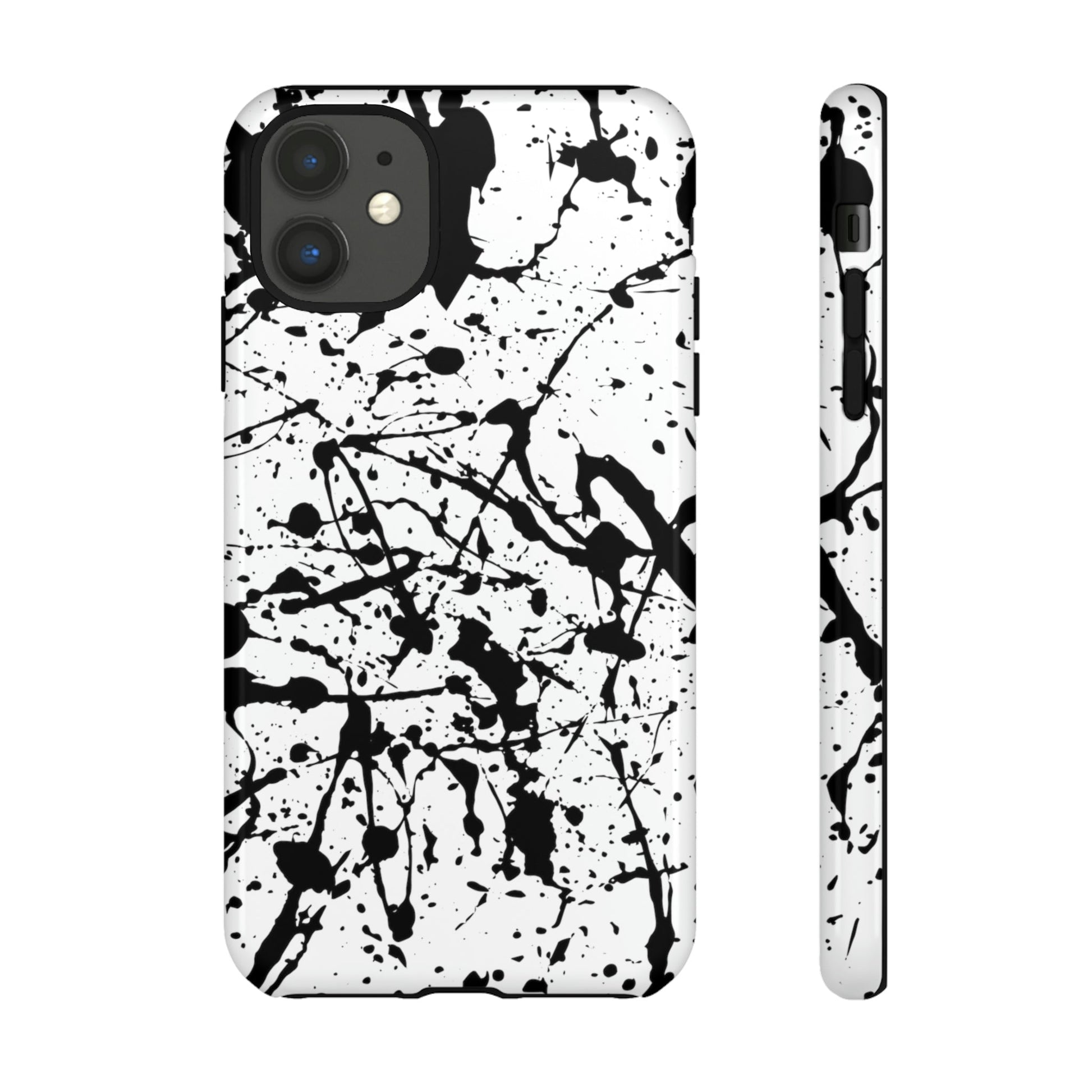 Phone Case-BLACK SPLATTER | Tough-iPhone 11-Glossy-PhoneCaseBoss-Phone-Best-Phone-Cases