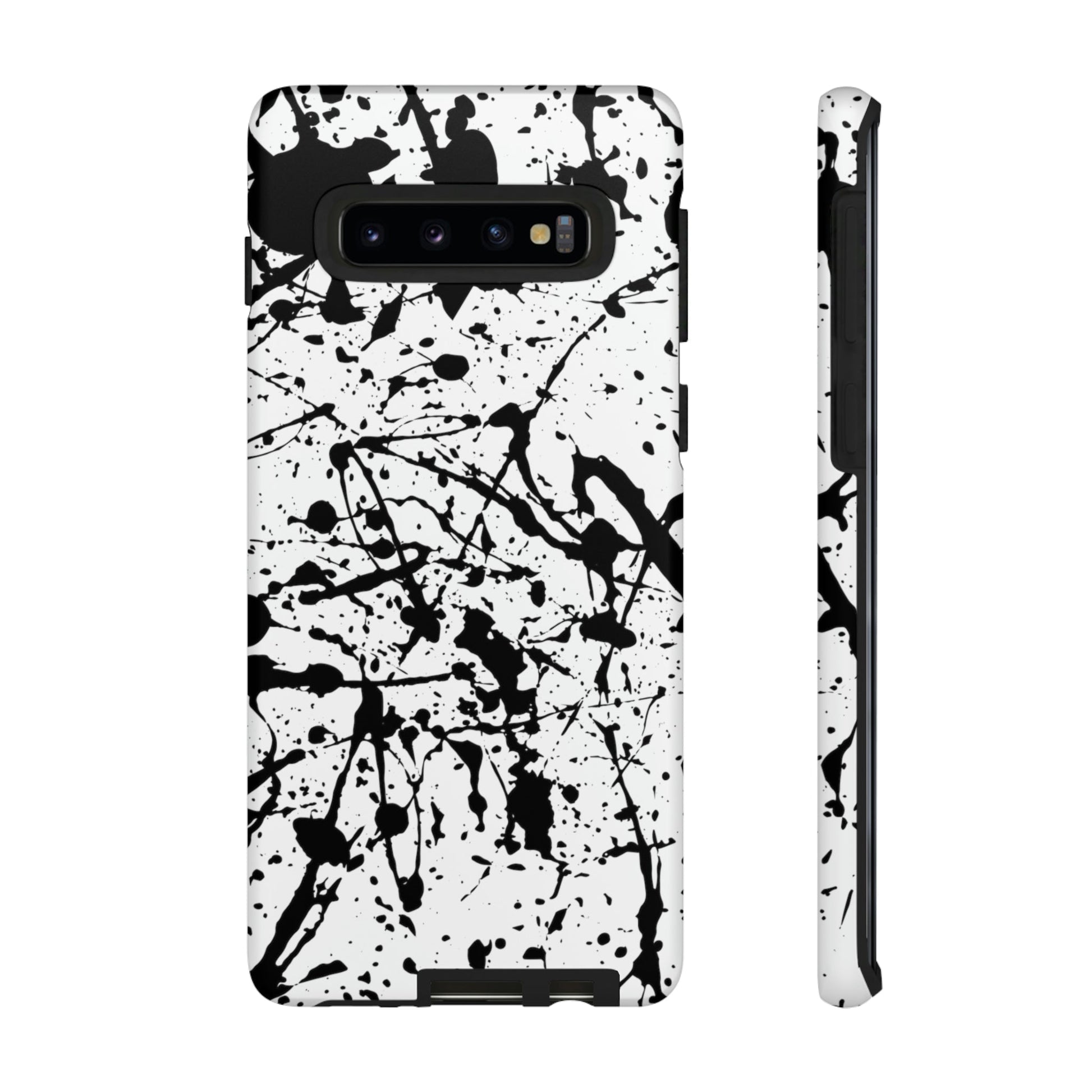 Phone Case-BLACK SPLATTER | Tough-Samsung Galaxy S10-Matte-PhoneCaseBoss-Phone-Best-Phone-Cases