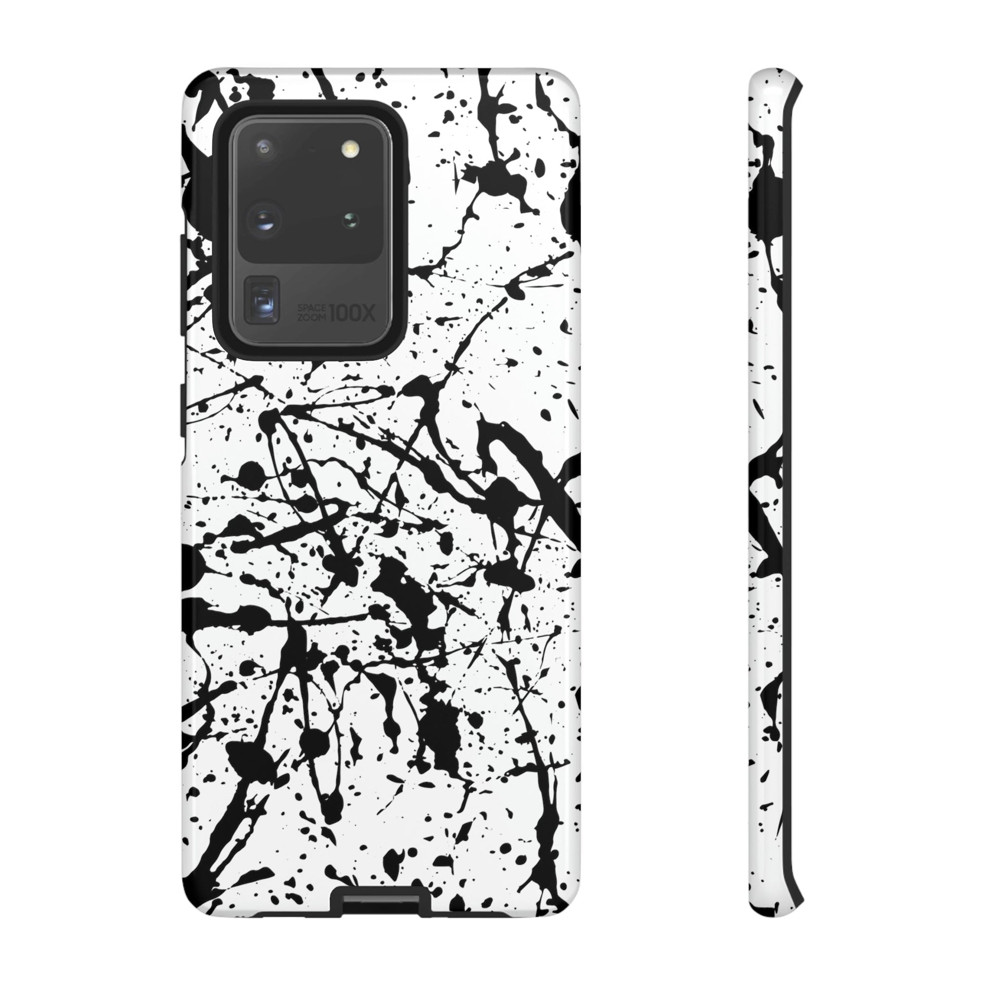 Phone Case-BLACK SPLATTER | Tough-Samsung Galaxy S20 Ultra-Glossy-PhoneCaseBoss-Phone-Best-Phone-Cases