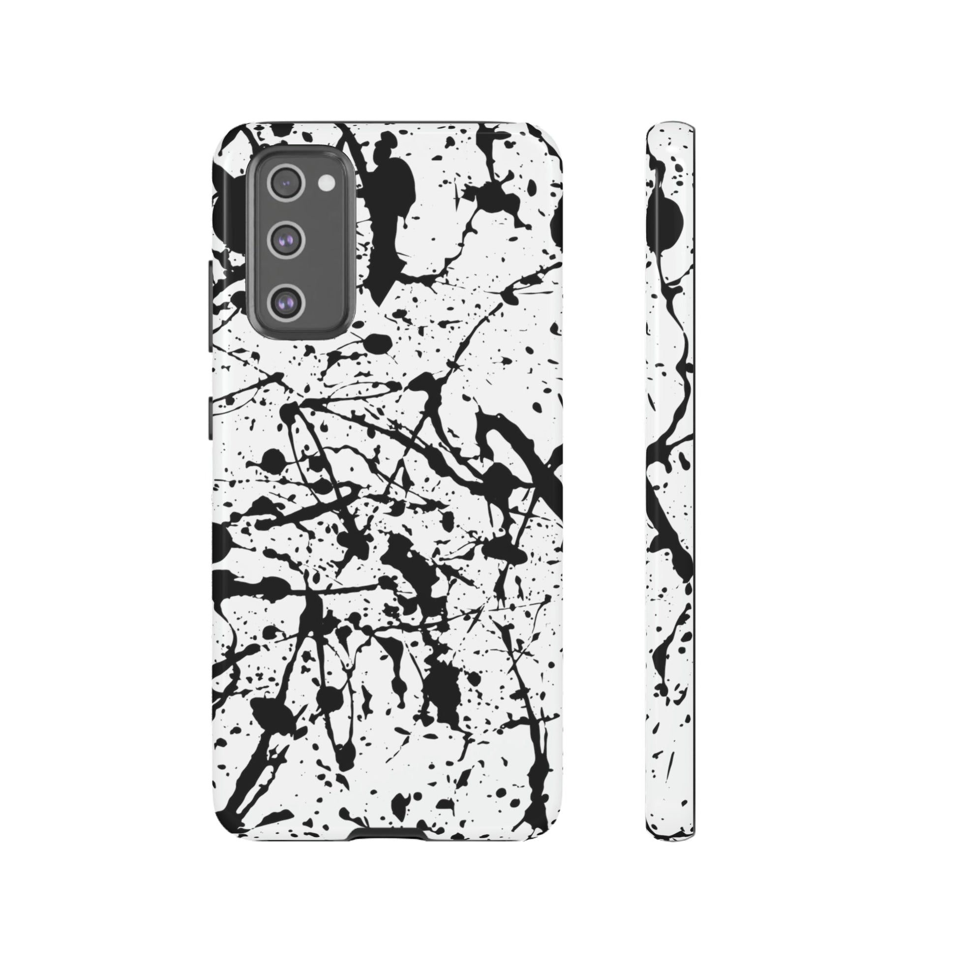 Phone Case-BLACK SPLATTER | Tough-Samsung Galaxy S20 FE-Glossy-PhoneCaseBoss-Phone-Best-Phone-Cases