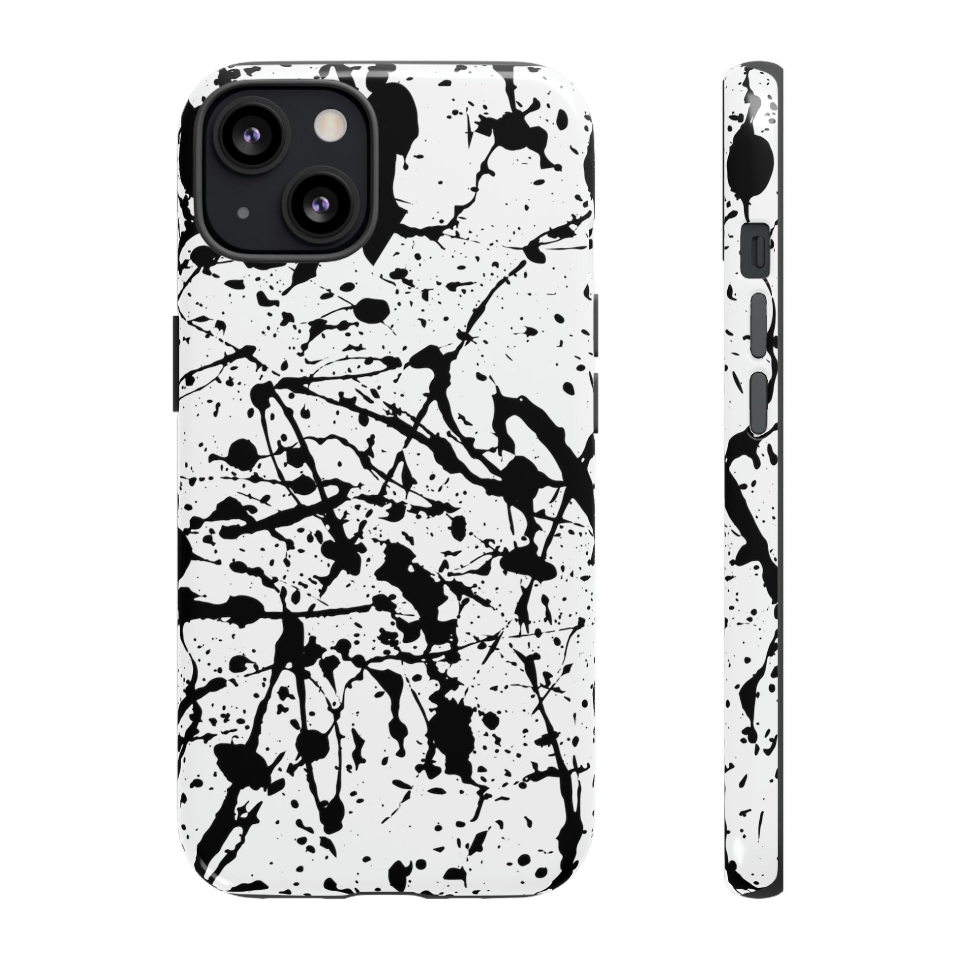 Phone Case-BLACK SPLATTER | Tough-iPhone 13-Glossy-PhoneCaseBoss-Phone-Best-Phone-Cases