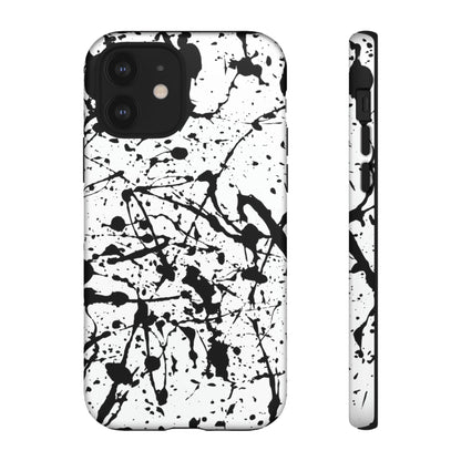 Phone Case-BLACK SPLATTER | Tough-iPhone 12-Matte-PhoneCaseBoss-Phone-Best-Phone-Cases