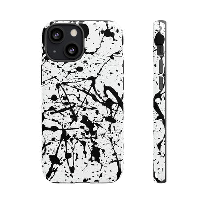 Phone Case-BLACK SPLATTER | Tough-iPhone 13 Mini-Glossy-PhoneCaseBoss-Phone-Best-Phone-Cases