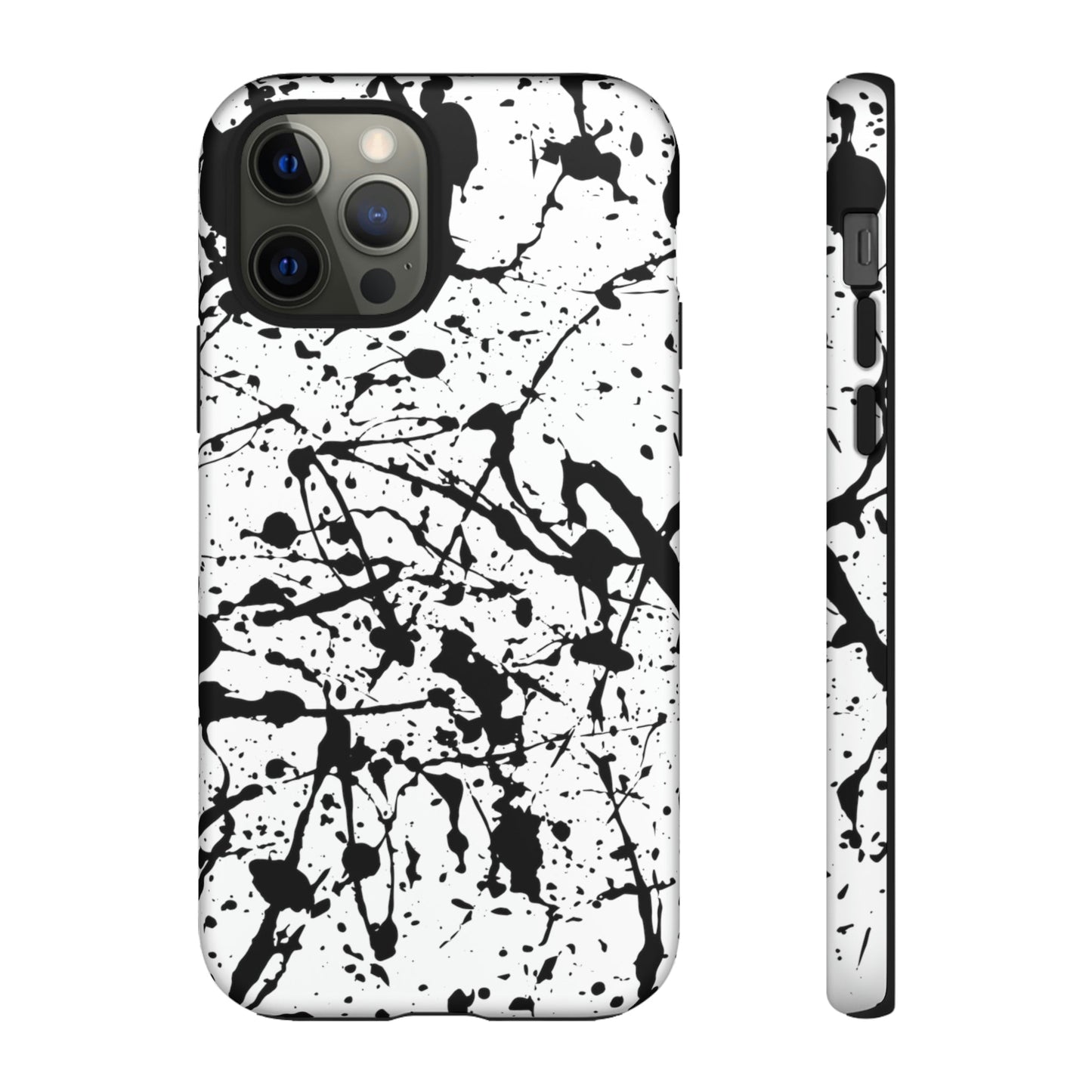 Phone Case-BLACK SPLATTER | Tough-iPhone 12 Pro-Matte-PhoneCaseBoss-Phone-Best-Phone-Cases