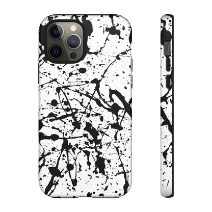 Phone Case-BLACK SPLATTER | Tough-iPhone 12 Pro-Matte-PhoneCaseBoss-Phone-Best-Phone-Cases