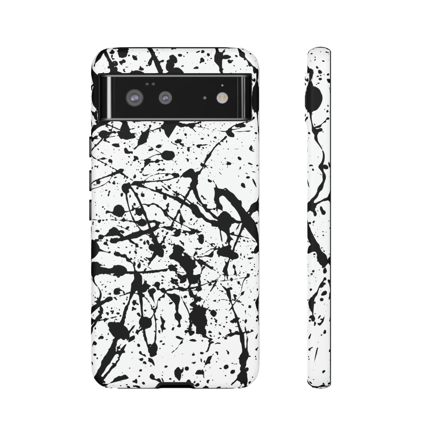 Phone Case-BLACK SPLATTER | Tough-Google Pixel 6-Matte-PhoneCaseBoss-Phone-Best-Phone-Cases