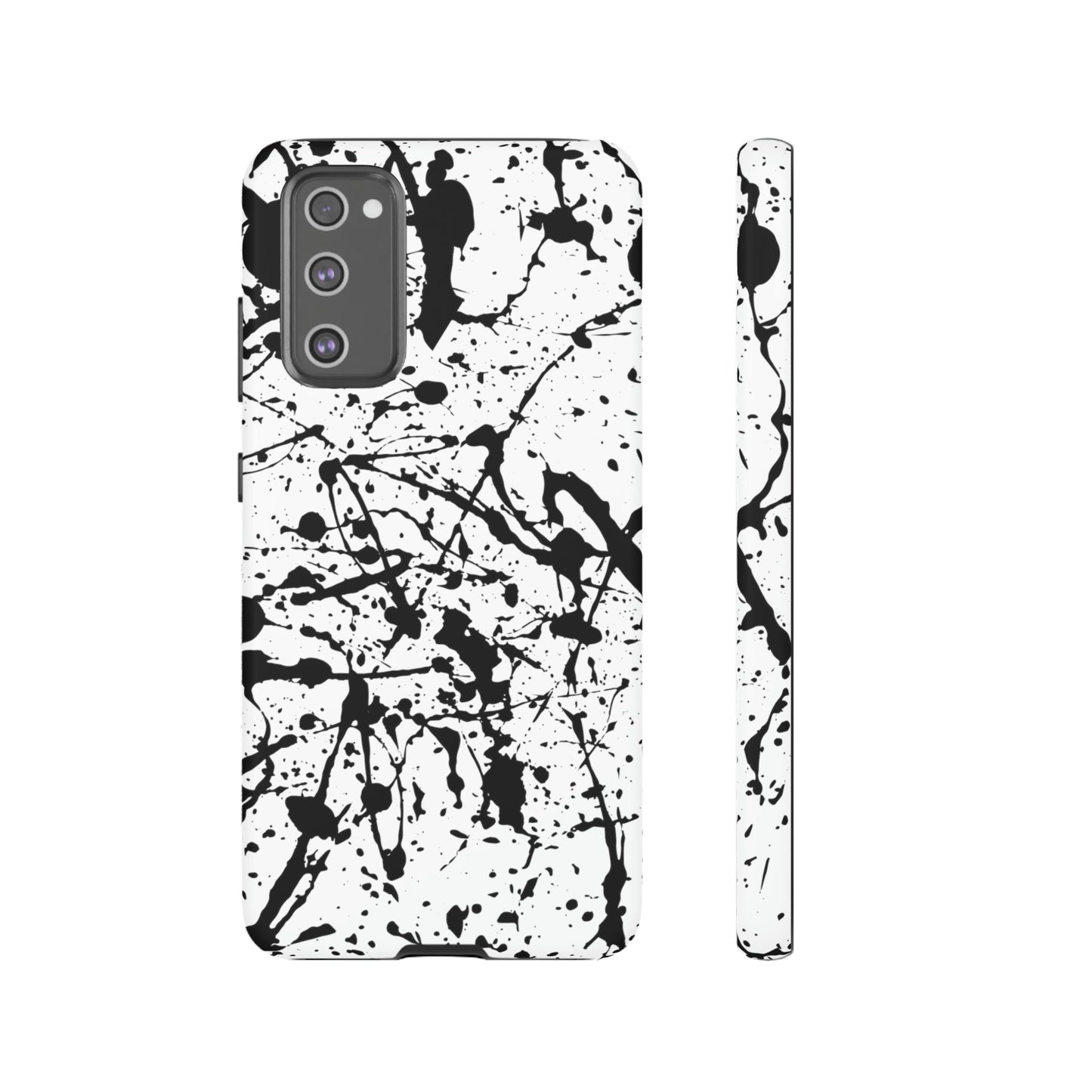 Phone Case-BLACK SPLATTER | Tough-Samsung Galaxy S20 FE-Matte-PhoneCaseBoss-Phone-Best-Phone-Cases