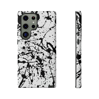 Phone Case-BLACK SPLATTER | Tough-Samsung Galaxy S23 Ultra-Glossy-PhoneCaseBoss-Phone-Best-Phone-Cases