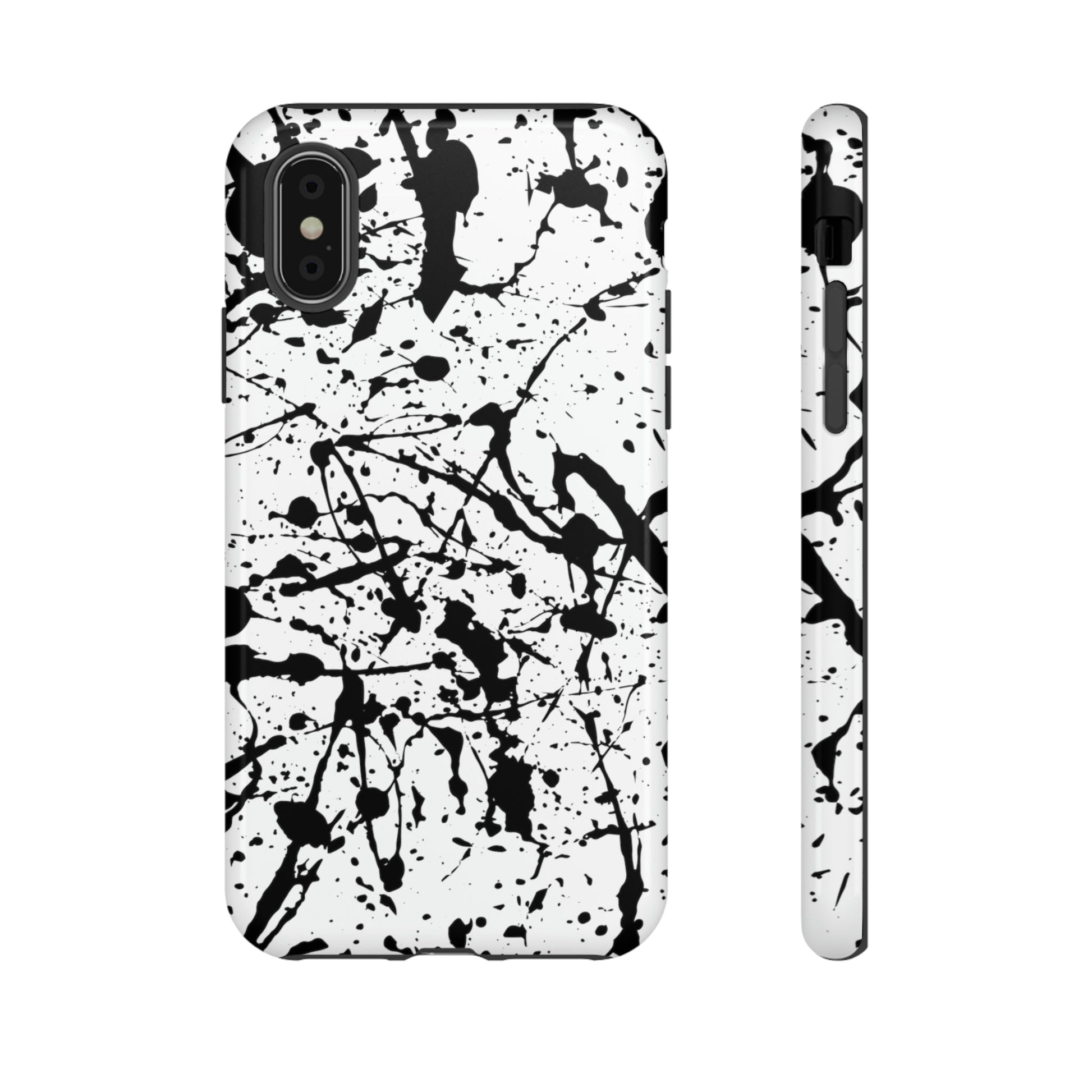 Phone Case-BLACK SPLATTER | Tough-iPhone X-Glossy-PhoneCaseBoss-Phone-Best-Phone-Cases