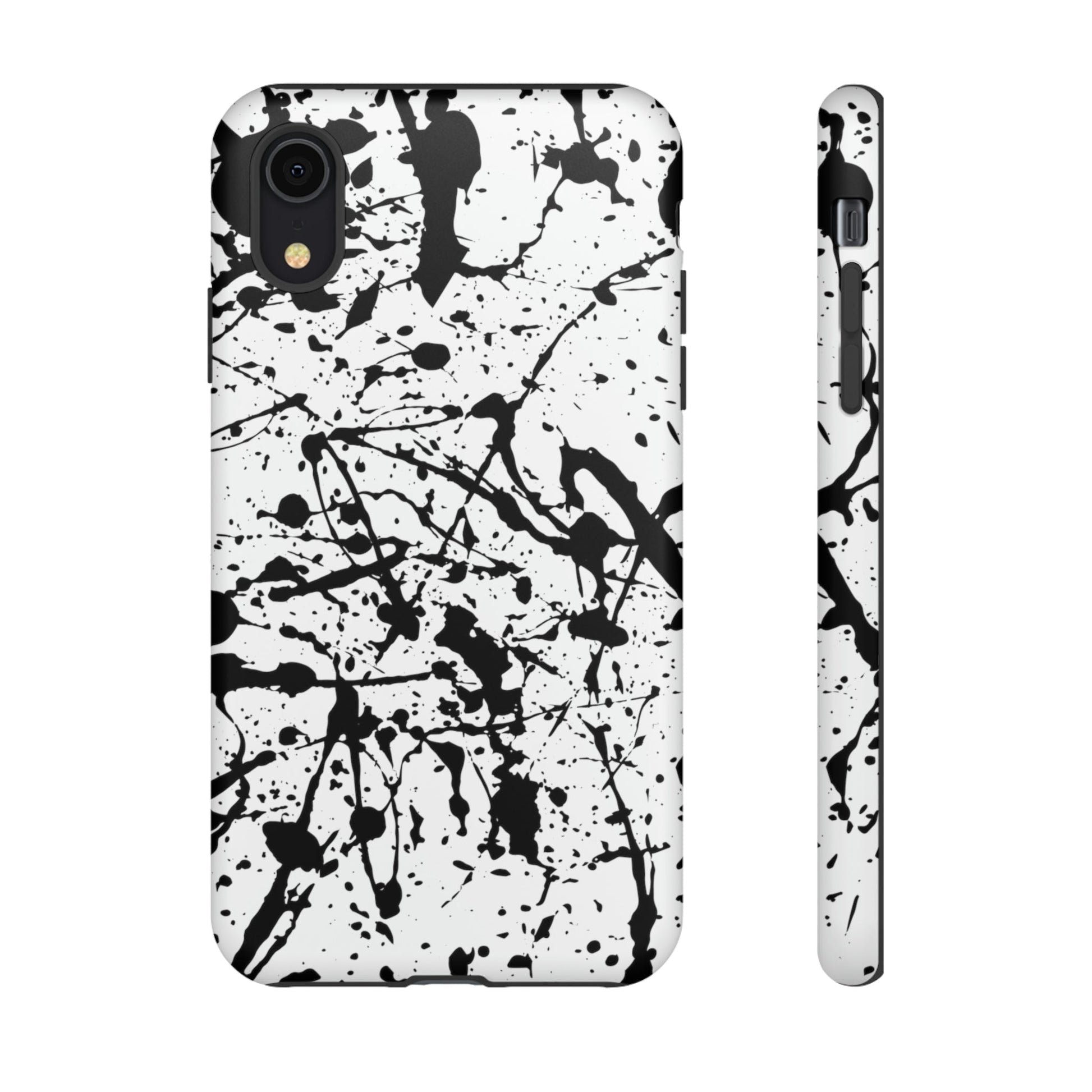 Phone Case-BLACK SPLATTER | Tough-iPhone XR-Matte-PhoneCaseBoss-Phone-Best-Phone-Cases