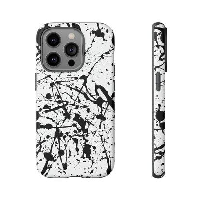 Phone Case-BLACK SPLATTER | Tough-iPhone 14 Pro-Matte-PhoneCaseBoss-Phone-Best-Phone-Cases