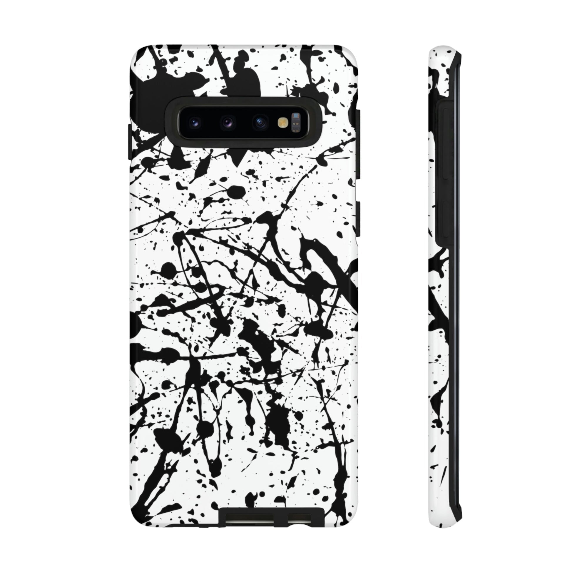 Phone Case-BLACK SPLATTER | Tough-Samsung Galaxy S10-Glossy-PhoneCaseBoss-Phone-Best-Phone-Cases