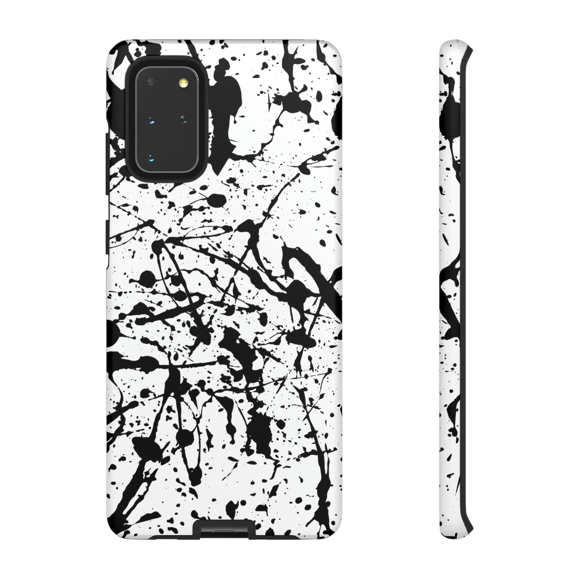 Phone Case-BLACK SPLATTER | Tough-Samsung Galaxy S20+-Matte-PhoneCaseBoss-Phone-Best-Phone-Cases