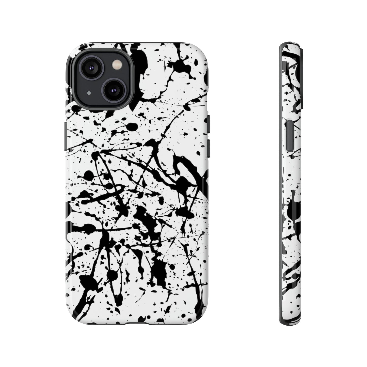 Phone Case-BLACK SPLATTER | Tough-iPhone 14 Plus-Glossy-PhoneCaseBoss-Phone-Best-Phone-Cases