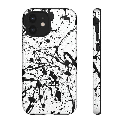 Phone Case-BLACK SPLATTER | Tough-iPhone 12-Glossy-PhoneCaseBoss-Phone-Best-Phone-Cases