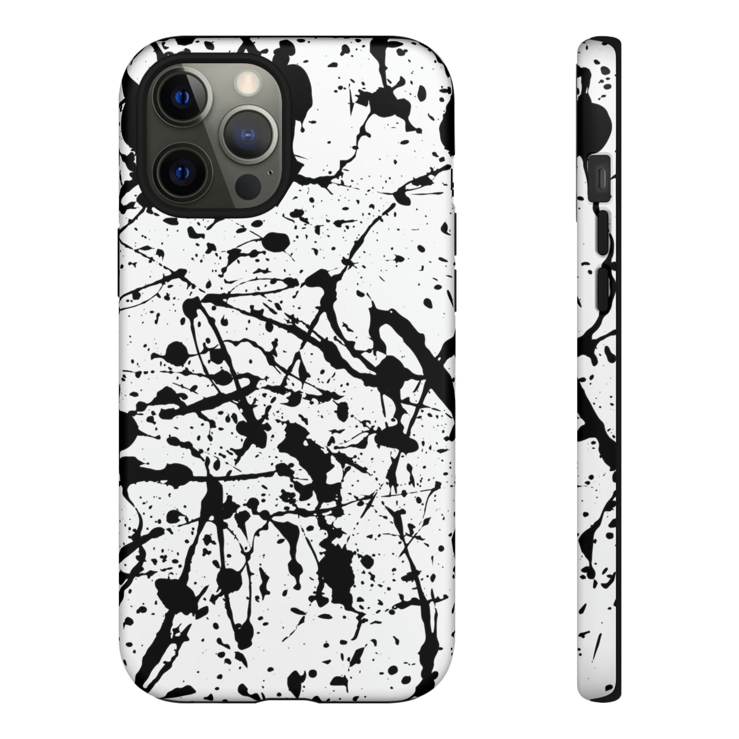 Phone Case-BLACK SPLATTER | Tough-iPhone 12 Pro Max-Matte-PhoneCaseBoss-Phone-Best-Phone-Cases