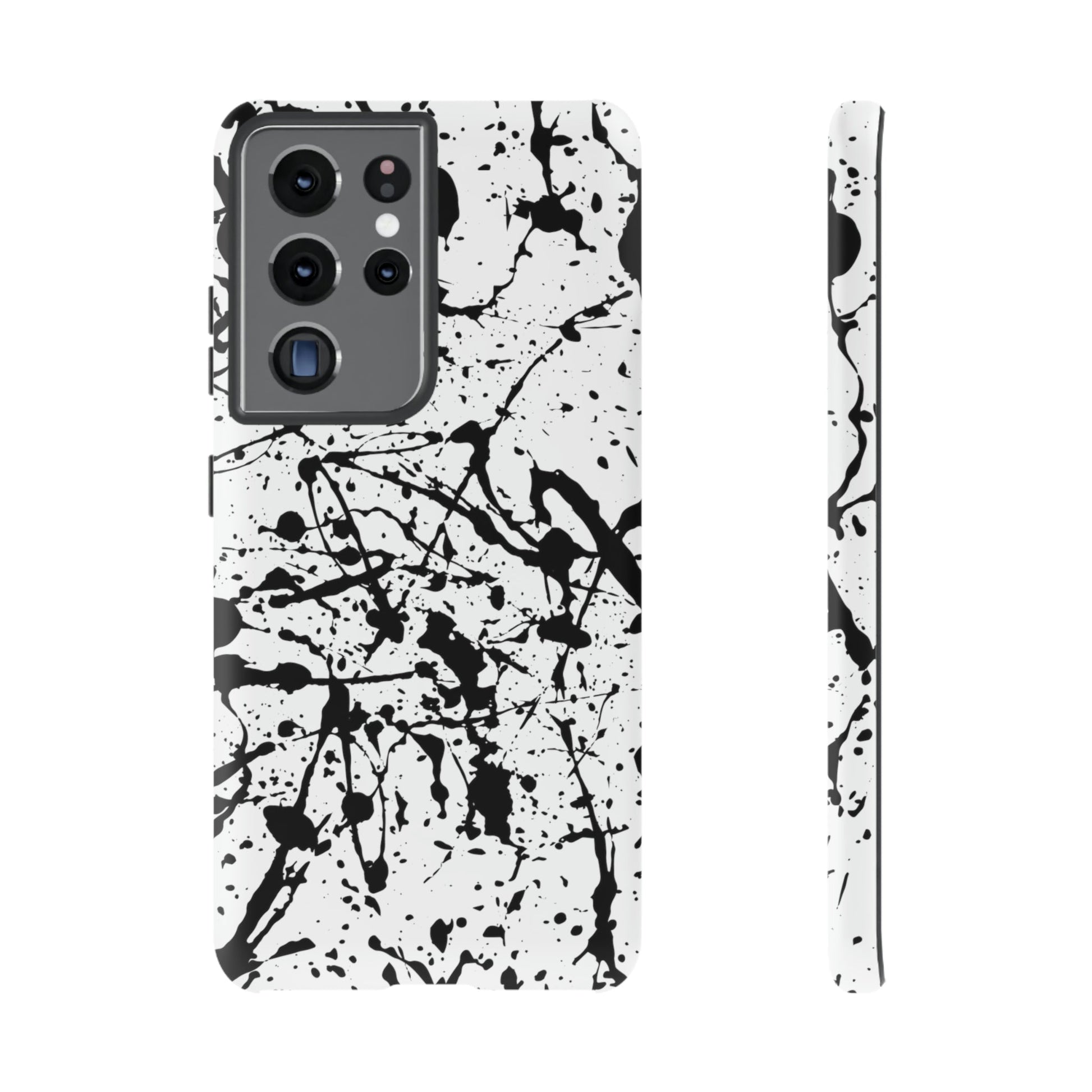 Phone Case-BLACK SPLATTER | Tough-Samsung Galaxy S21 Ultra-Matte-PhoneCaseBoss-Phone-Best-Phone-Cases