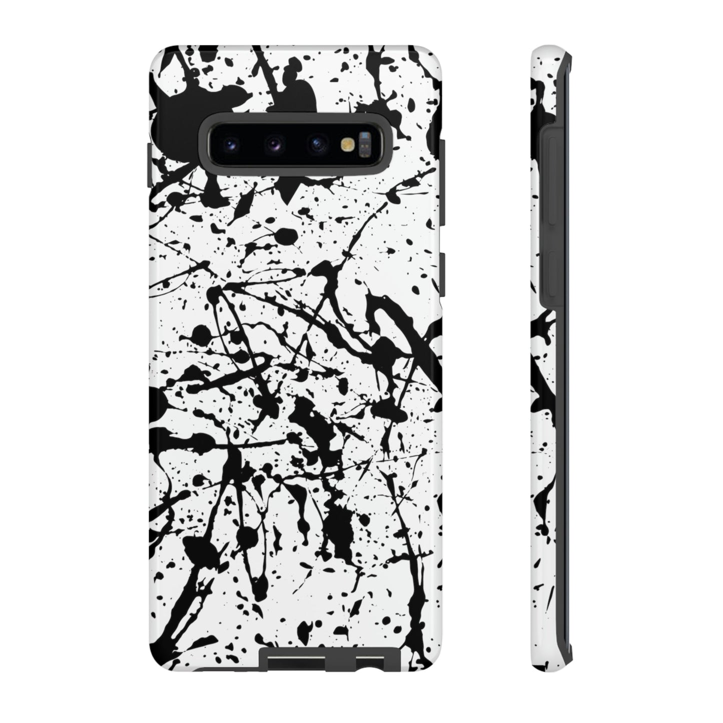 Phone Case-BLACK SPLATTER | Tough-Samsung Galaxy S10 Plus-Glossy-PhoneCaseBoss-Phone-Best-Phone-Cases