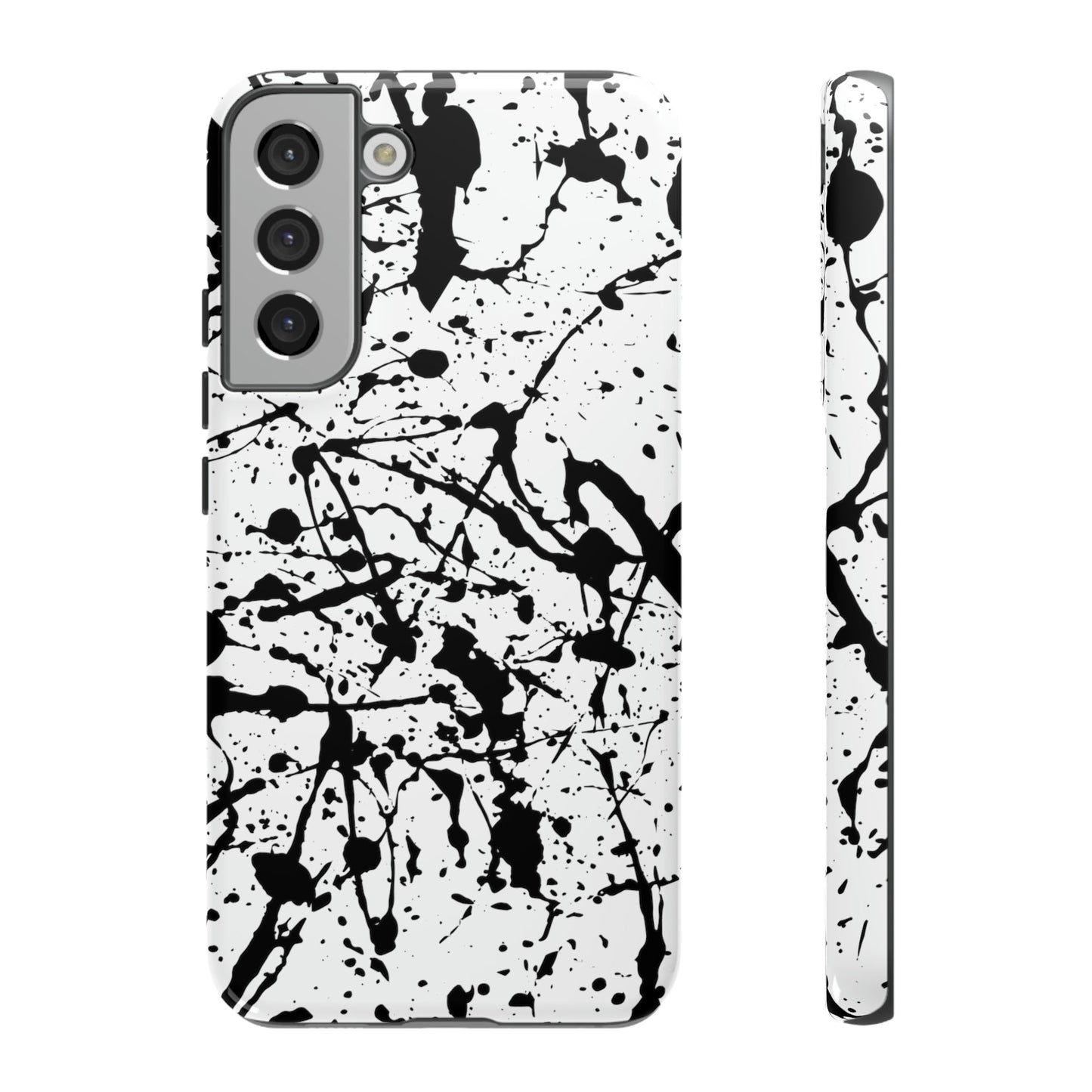 Phone Case-BLACK SPLATTER | Tough-Samsung Galaxy S22 Plus-Glossy-PhoneCaseBoss-Phone-Best-Phone-Cases