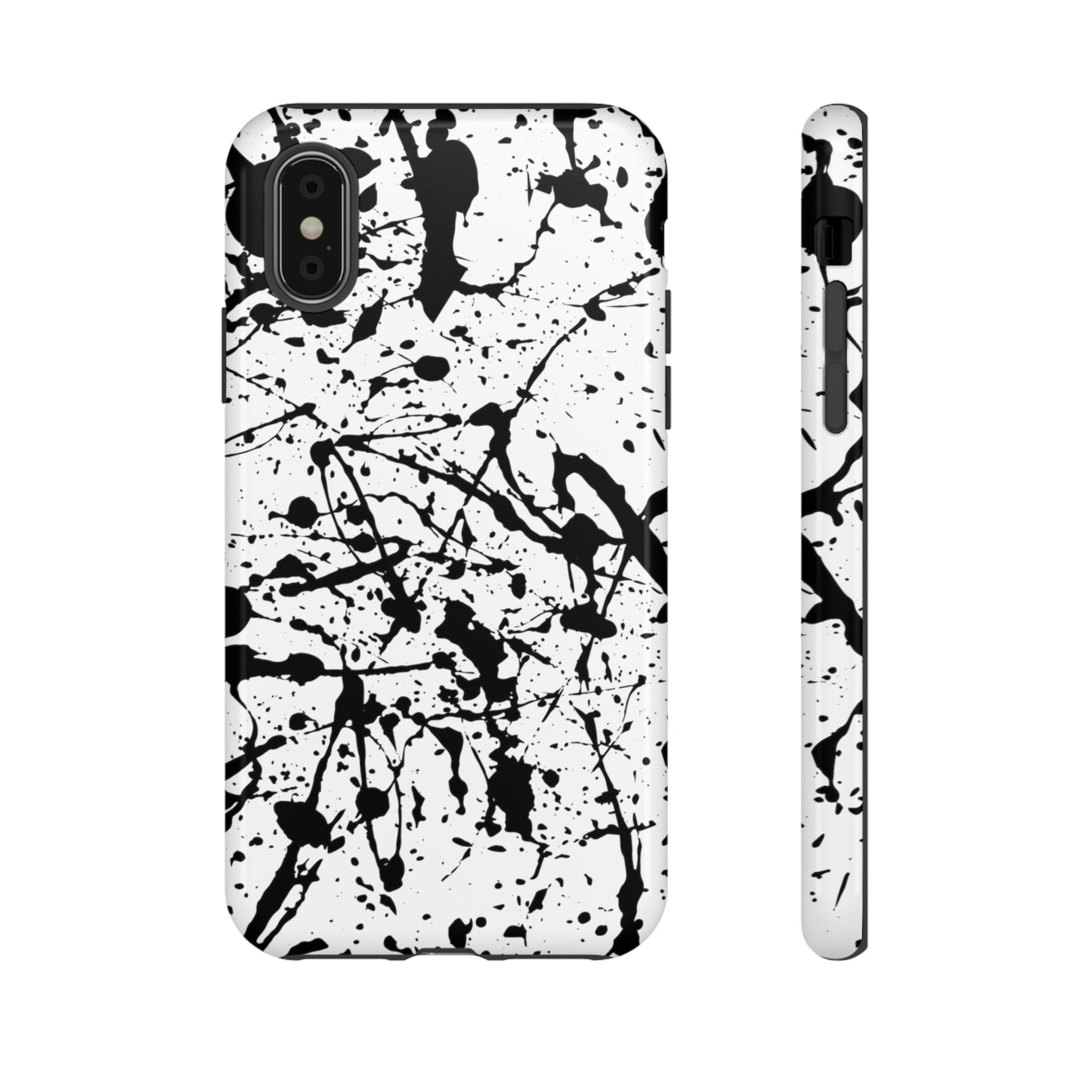 Phone Case-BLACK SPLATTER | Tough-iPhone XS-Glossy-PhoneCaseBoss-Phone-Best-Phone-Cases