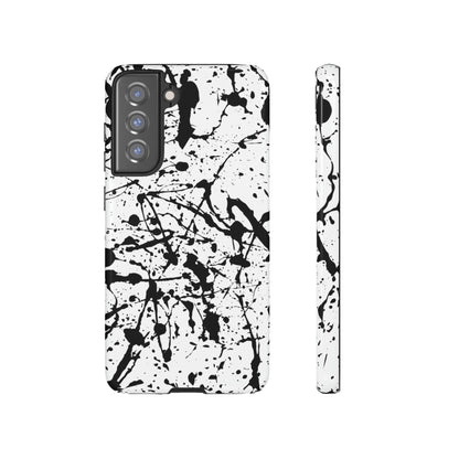 Phone Case-BLACK SPLATTER | Tough-Samsung Galaxy S21 FE-Glossy-PhoneCaseBoss-Phone-Best-Phone-Cases