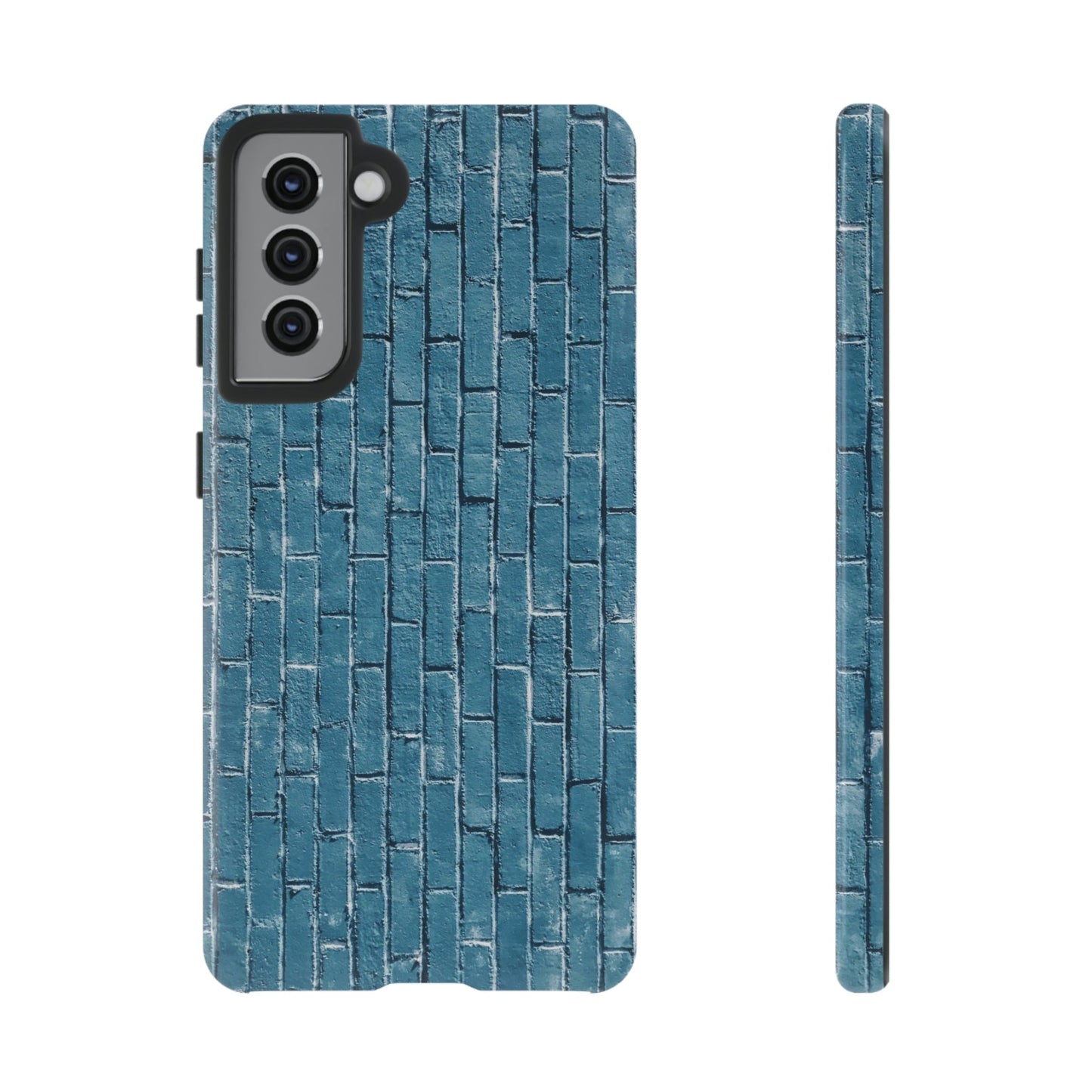 Phone Case-BLUE BRICK WALL | Tough-Samsung Galaxy S21-Glossy-PhoneCaseBoss-Phone-Best-Phone-Cases