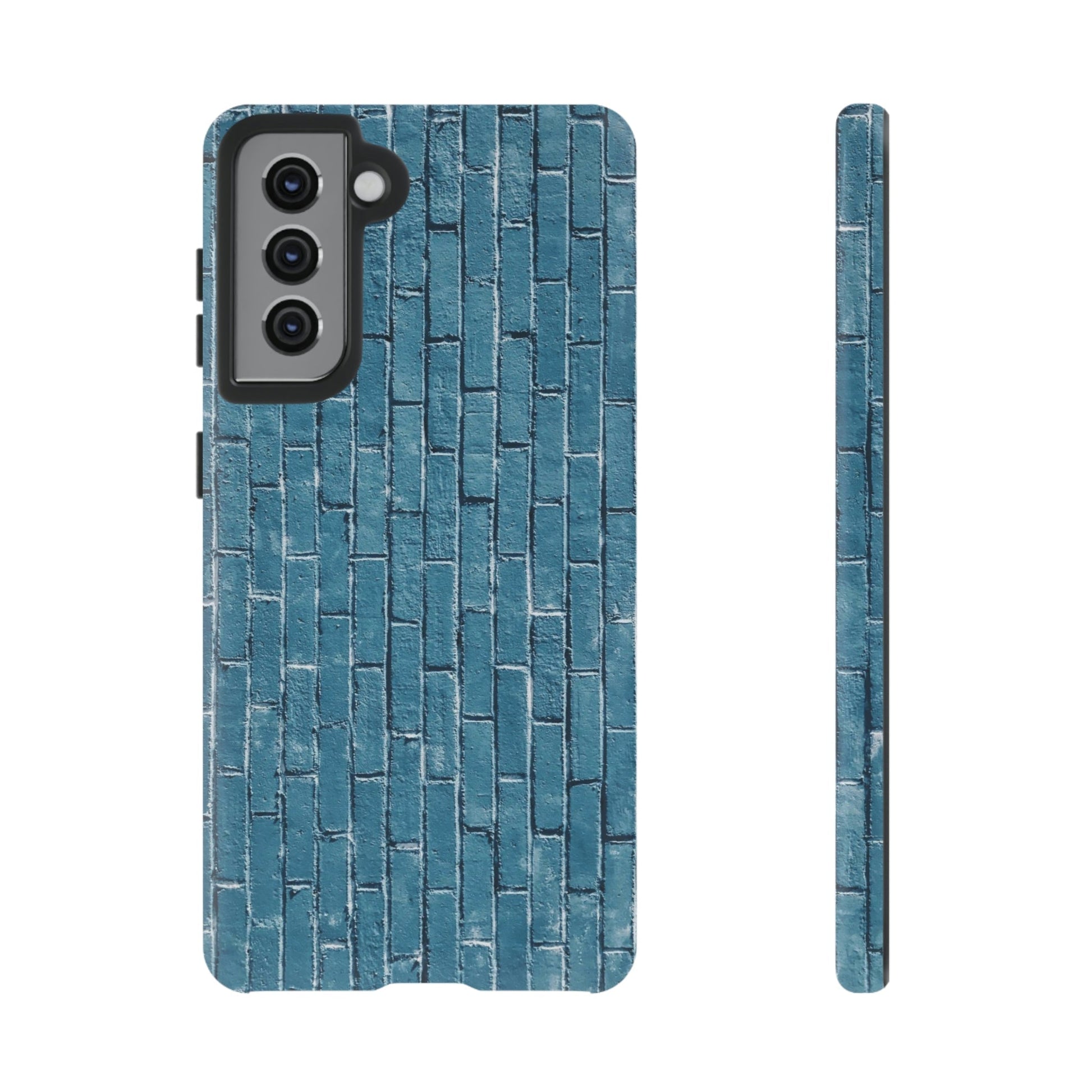 Phone Case-BLUE BRICK WALL | Tough-Samsung Galaxy S21-Matte-PhoneCaseBoss-Phone-Best-Phone-Cases