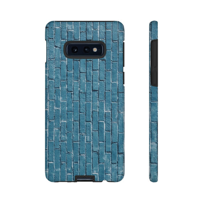 Phone Case-BLUE BRICK WALL | Tough-Samsung Galaxy S10E-Matte-PhoneCaseBoss-Phone-Best-Phone-Cases