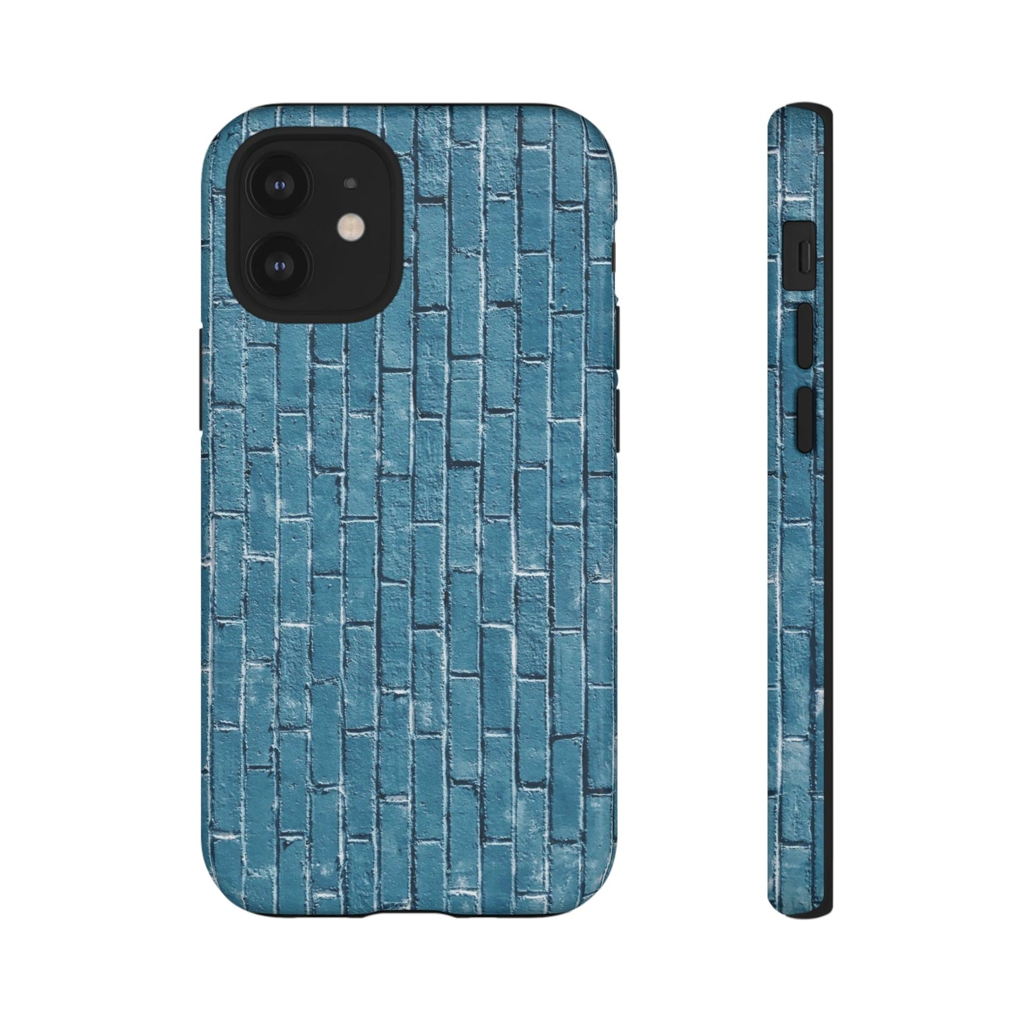 Phone Case-BLUE BRICK WALL | Tough-iPhone 12 Mini-Glossy-PhoneCaseBoss-Phone-Best-Phone-Cases